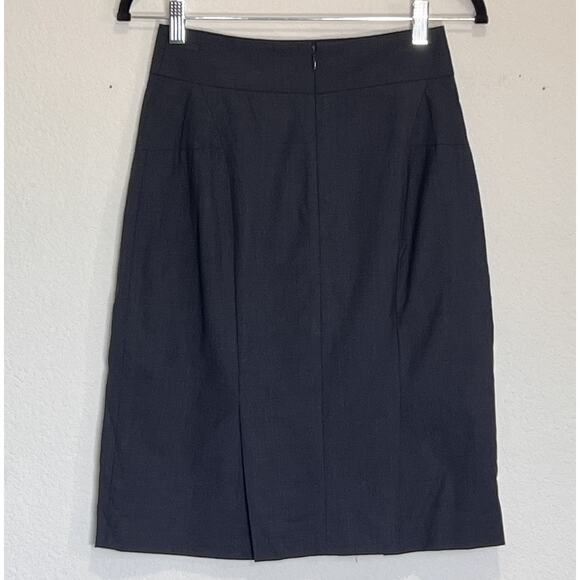 Theory Pencil Skirt Size 4 Navy Blue Knee Length Wool-Blend Career Business Work - Picture 11 of 13